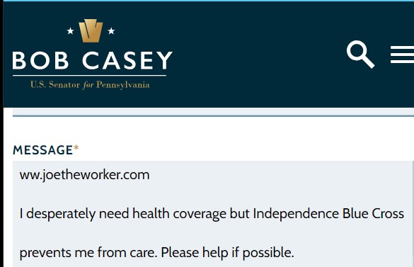 I have contacted Senator Bob Casey.
